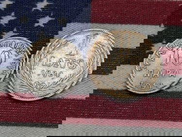 1914 Ten Napa & 1924 Latvia's 1 Latas Coins