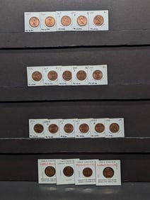 (20) Assorted Lincoln Memorial & Shield Cents, Uncirculated, Includes 1960 Small & Large Date
