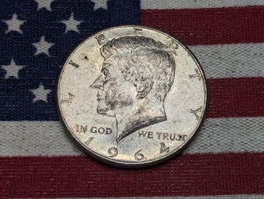 1964-P Kennedy Half Dollar, 90% Silver