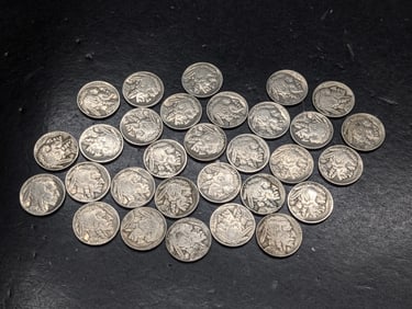 30 Mixed Date/ Mixed MM Buffalo Nickels. Nice Mix.