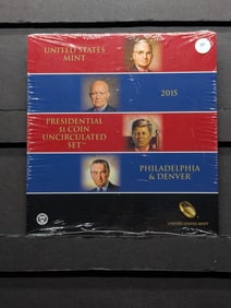 2015 US Mint P&D Uncirculated Presidential Dollar Set, 8 Coins, Unopened New In Pack