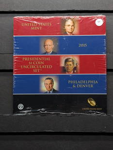 2015 US Mint P&D Uncirculated Presidential Dollar Set, 8 Coins, Unopened New In Pack: 2015 US Mint P&D Uncirculated Presidential Dollar Set, 8 Coins, Unopened New In Pack