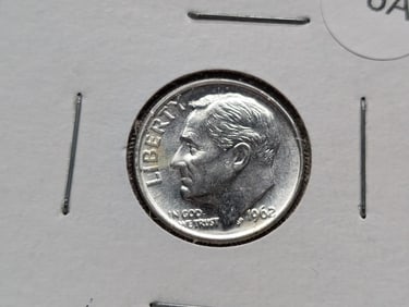 1962-P Roosevelt Dime, 90% Silver.