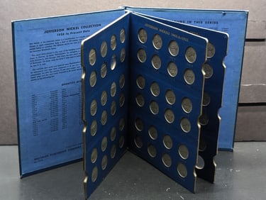 Whitman Jefferson Nickel Slide Album, 68 Coins, Includes All 11 Silver War Time Nickels, Missing