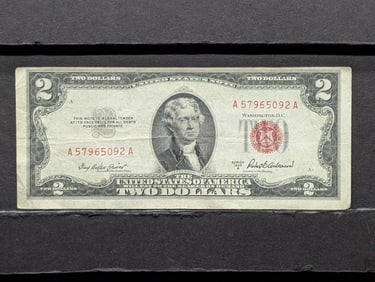 1953 A $2 Red Seal U.S. Note, Off Center