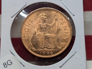 1966 Great Britain 1 Penny. GEM BU