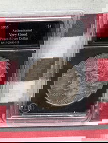 1935-S Peace Dollar In VG
