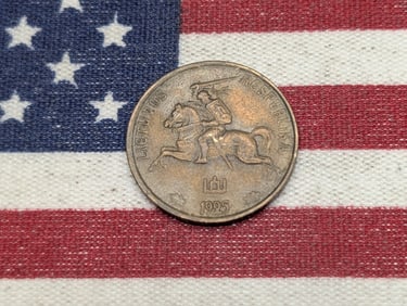 1925 Lithuania 10 Centu Coin