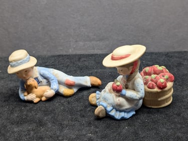 Boy and Girl Holly Hobbie Figurines with Accessories