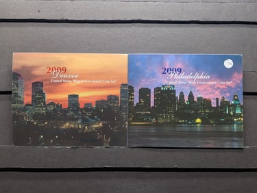 2009 P&D U.S. Uncirculated Coin Set In OGP w/Presidential Dollars, Sacagawea Dollars, Bicentennial