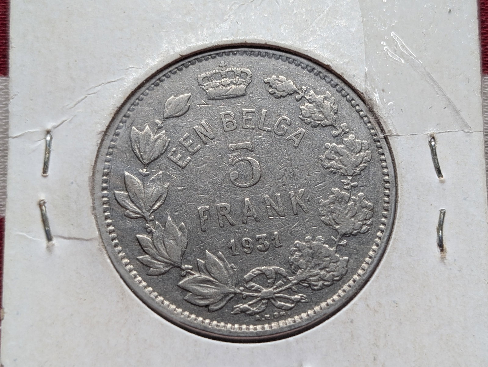 1931 Belgium 5 Francs: 1931 Belgium 5 Francs