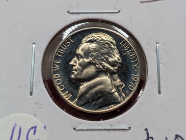 1970-S PROOF Jefferson Nickel. Full Steps