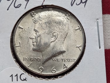 1964-D Silver Kennedy Half, Bu, 90% Silver