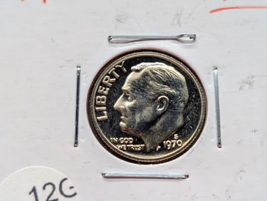 1970-S PROOF Roosevelt Dime. Full Torch