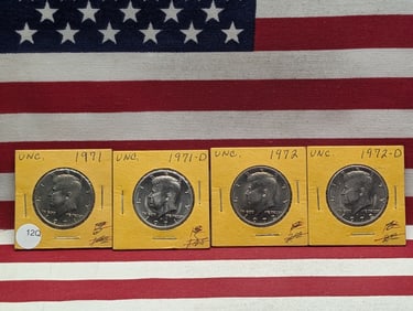 Four BU Kennedy Halves 71/71-D/72/72-D