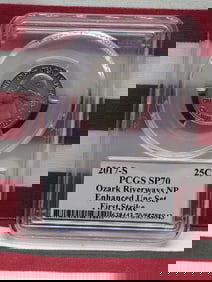 2017-S Ozark Riverways Washington Quarter, PCGS SP70 Enhanced UNC Set, First Strike