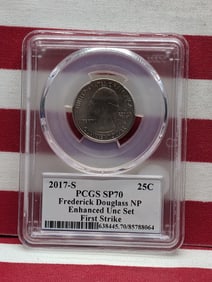 2017-S Frederick Douglass Washington Quarter, PCGS SP70 Enhanced UNC Set, First Strike