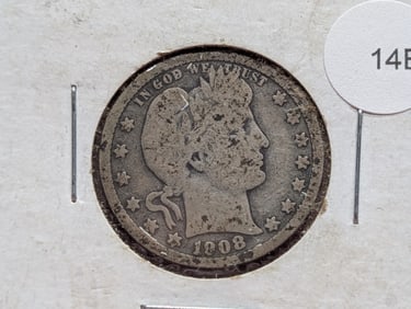 1908-D Barber Quarter