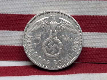 1936 German 5 Reichsmark Coin