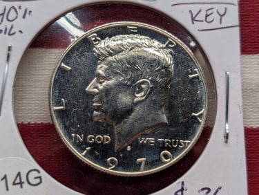 1970-S KEY DATE - Proof Kennedy 50c. 40% Silver