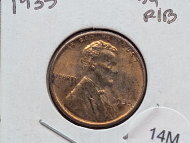 1935-P Lincoln Wheat Cent, Red