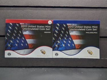 2013 P&D U.S. Uncirculated Coin Set In OGP w/Presidential Dollars, Sacagawea Dollars & ATB Quarters