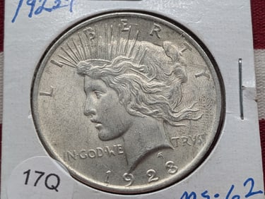 Silver 1923-P Peace Dollar In MS