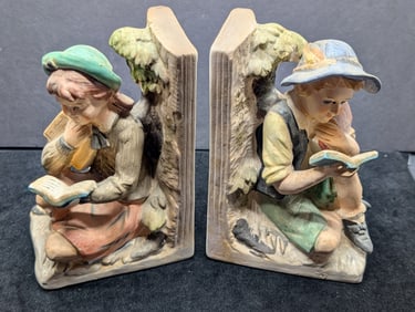 Porcelain Book Ends By Norleans