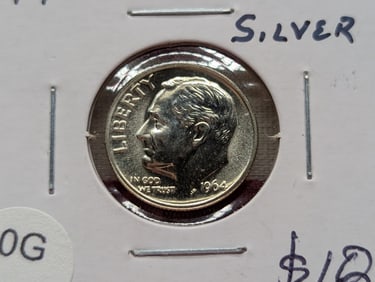 1964 PROOF 90% Silver Roosevelt Dime