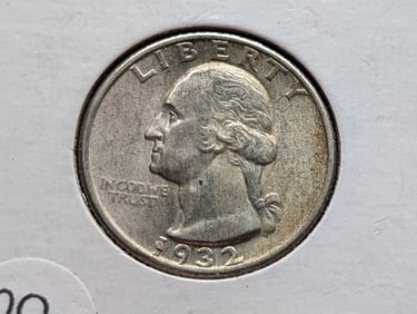 1932 P Silver Washington Quarter In MS First Washington Quarter, Very High Grade