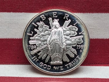 1989-S Congressional Bicentennial Commemorative Proof 90% Silver Dollar