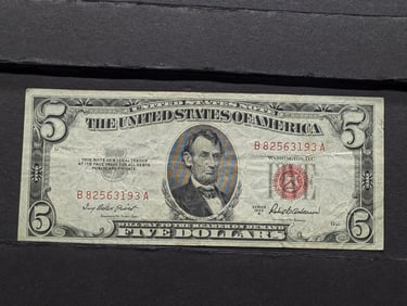 1953 A $5 Red Seal U.S. Note