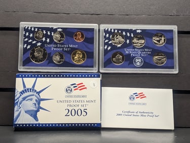 2005 -S U.S. Mint Proof Set In OGP With COA, Includes State Quarters