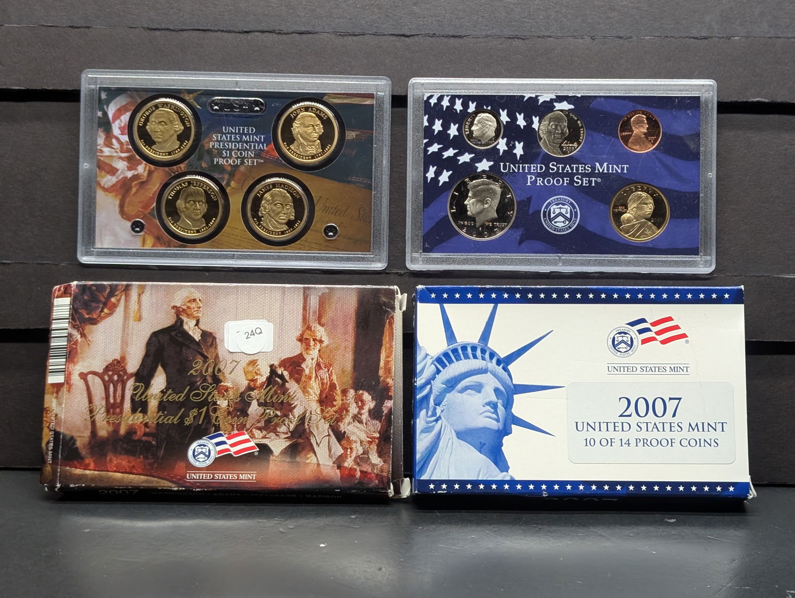 2007-S Proof Set w/o Quarters, & 2007-S Presidential Proof Dollars (NO QUARTERS) (1 of 5)