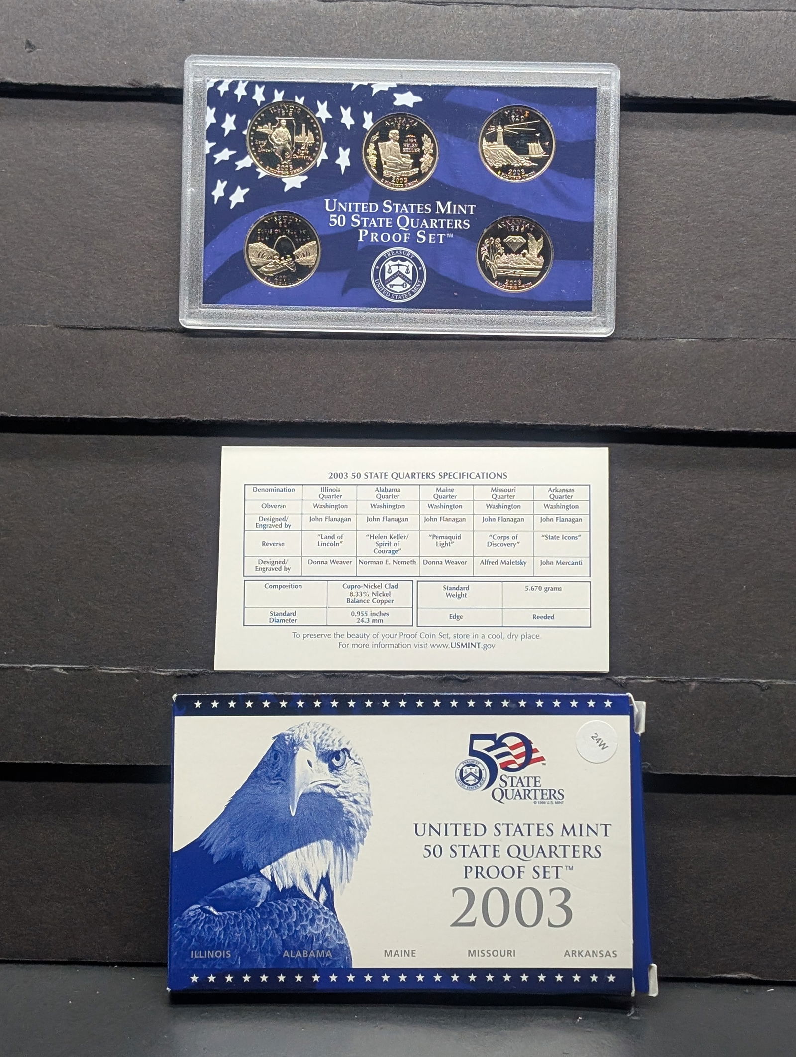 2003 -S U.S. Mint Fifty State Quarters Proof Set In OGP With COA (1 of 4)