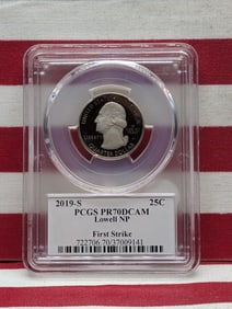 2019-S Lowell Washington Quarter, U.S. Mint AIP Master Designer, PCGS PR70DCAM, First Strike