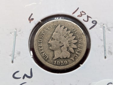 1859 Indian Head Cent. First Year. CN. Tough Date