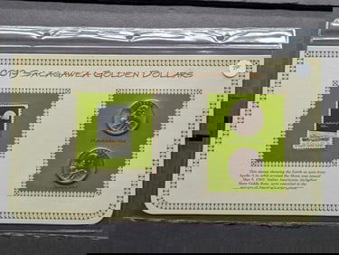 2019 P & D Uncirculated Sacagawea Mary Golda Ross Dollars with Information Card & Stamp