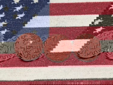 3-WWII Food Ration Tokens, OPA Red Point