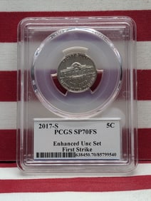 2017-S Jefferson Nickel, PCGS SP70, Enhanced UNC Set, First Strike