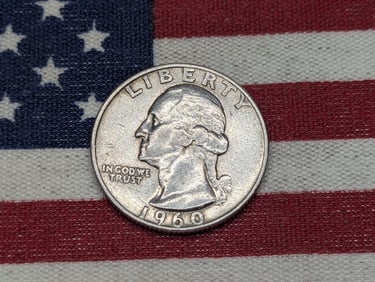 1960 D, 90% Silver Washington Quarter, 65 Years Old