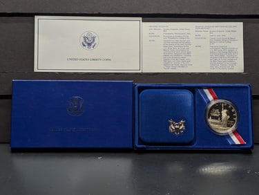 1986-S Proof Statue of Liberty Commemorative 90% Silver Dollar with Box & COA