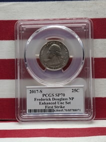 2017-S Frederick Douglass Washington Quarter, PCGS SP70, Enhanced UNC Set, First Strike