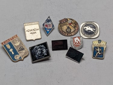 10 Older Soviet Badge-Pins