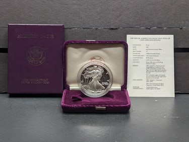 1987-S American Silver Eagle, .999 Silver In OGP With COA