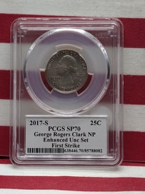 2017-S George Rogers Clark Washington Quarter, PCGS SP70, Enhanced UNC Set, First Strike