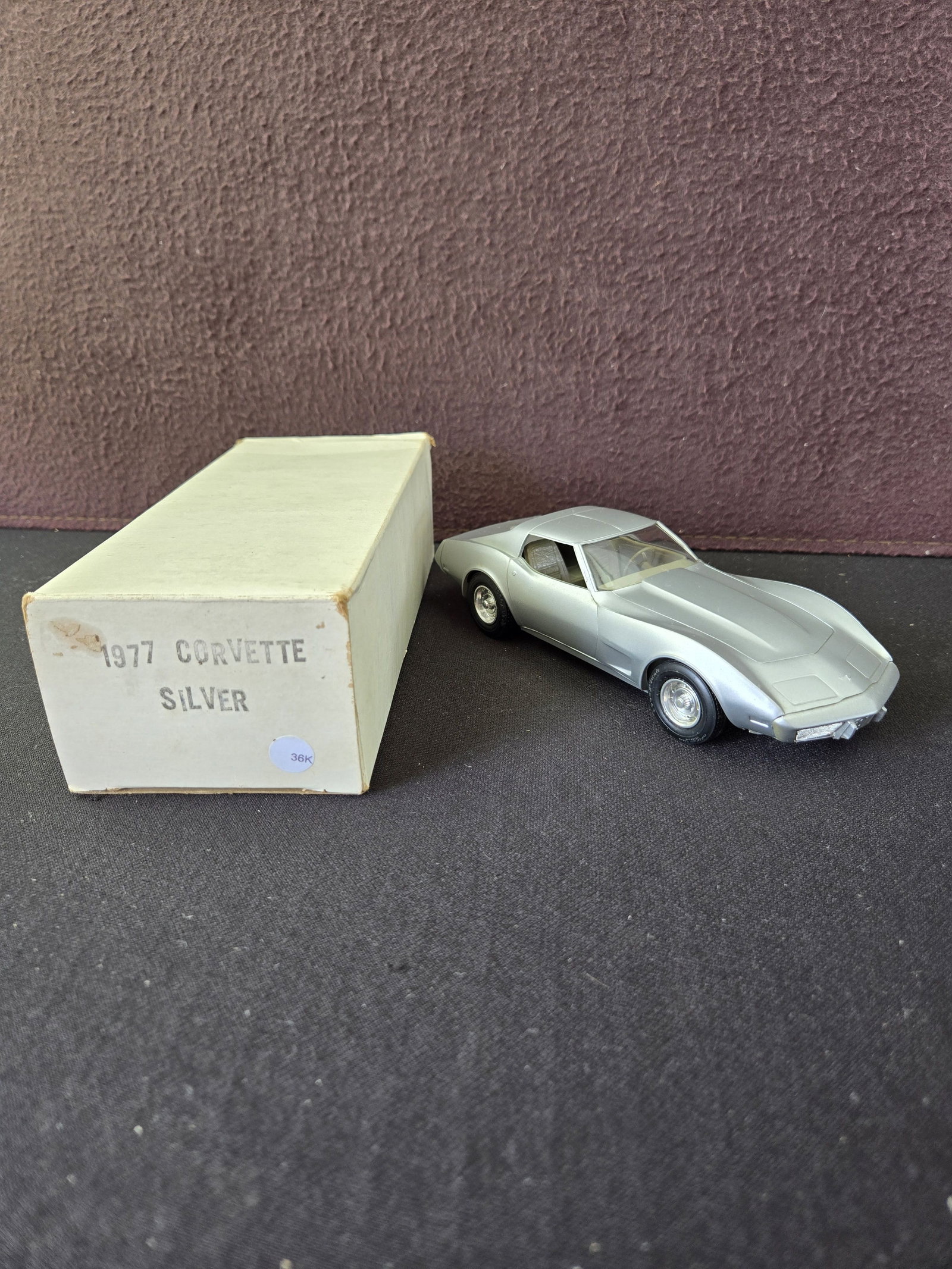 1977 Corvette Silver, GM Promotional Car w/Box: 1977 Corvette Silver, GM Promotional Car w/Box