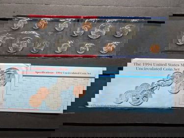 1994 P&D U.S. Mint Uncirculated Coin Set In OGP