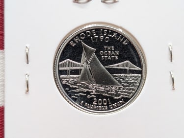 2001-S 90% Silver Proof State Quarter, Rhode Island (RI)