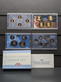 2009 -S U.S. Mint Proof Set In OGP With COA, 18 Coins. Includes Presidential Dollars, Sacagawea